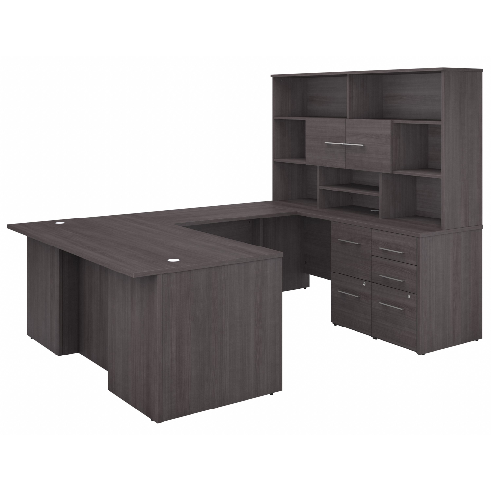Office 500 72W U Shaped Executive Desk with Drawers and Hutch