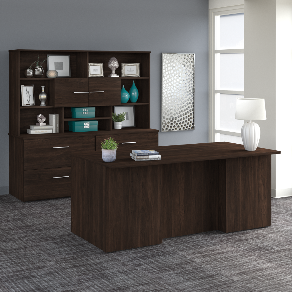 Office 500 72W U Shaped Executive Desk with Drawers and Hutch